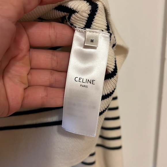 CELINE Paris 'MARIN' OPEN-COLLAR SWEATER IN COTTON - Picture 5 of 17